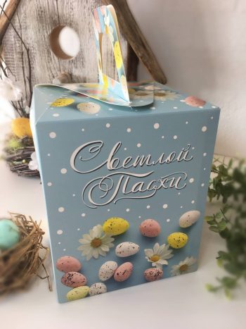 Коробка под кулич с окном "Небесная голубая" — изображение 2